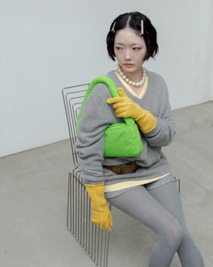 Short Stitch Gloves, Yellow