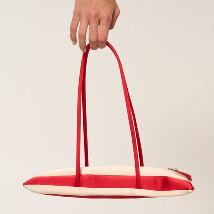 Patch Combined Bag, Red x Cream