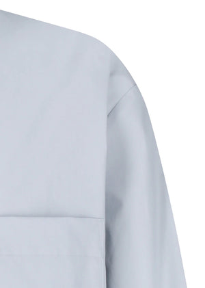 Square Pocket Oversized Shirt, Light Blue