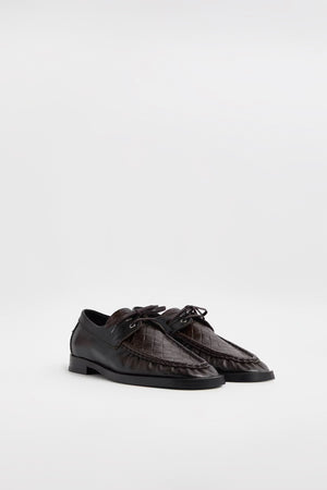 Edelira Brown Derby Loafers, Brown