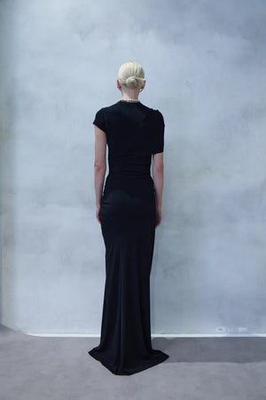 Floor Length Gathered Belt Skirt