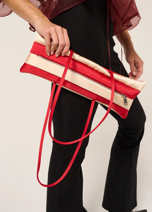 Patch Combined Bag, Red x Cream