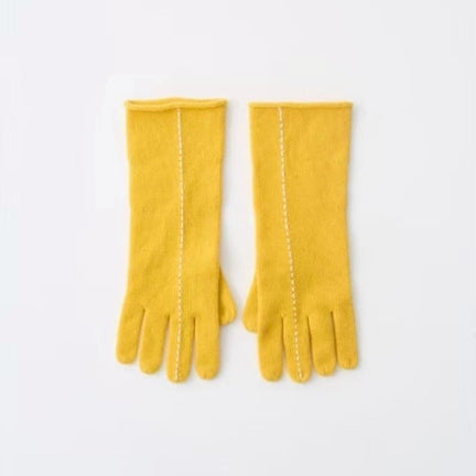Short Stitch Gloves, Yellow