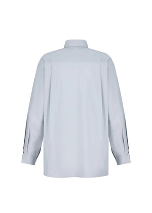 Square Pocket Oversized Shirt, Light Blue