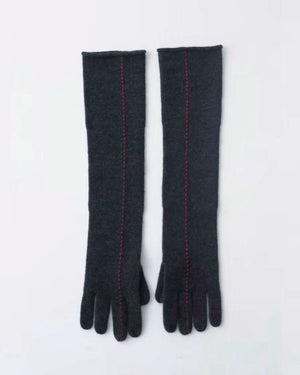 Long Stitch Gloves, Charcoal