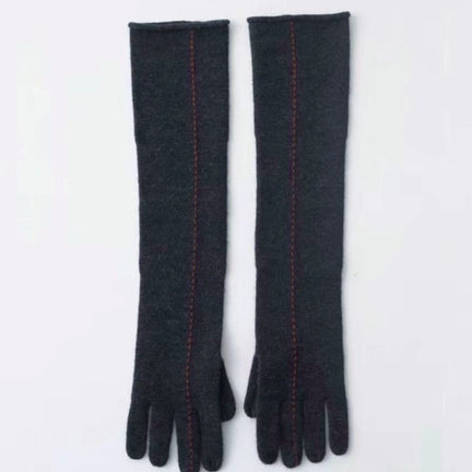 Long Stitch Gloves, Charcoal