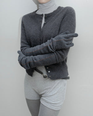 Long Stitch Gloves, Charcoal