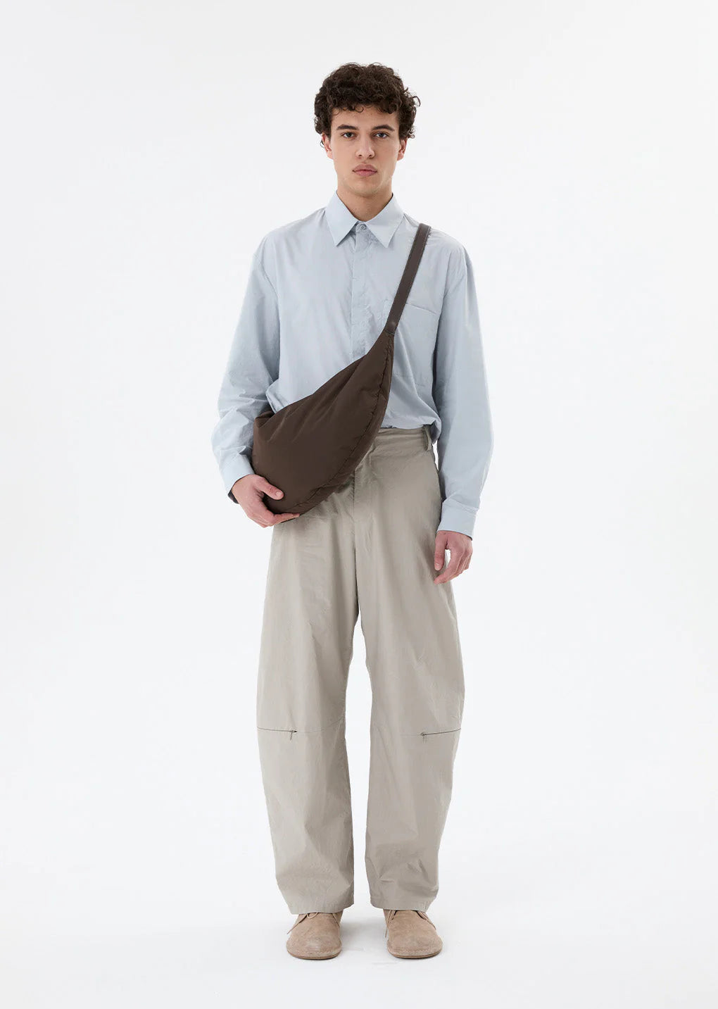 Square Pocket Oversized Shirt, Light Blue
