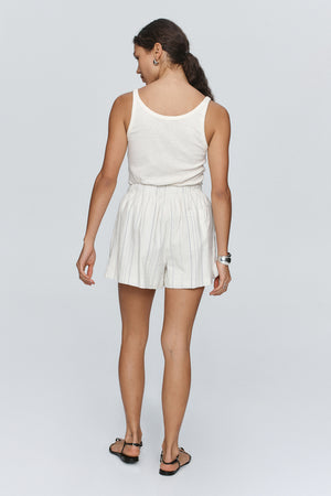 Alisa Short, Ivory/Blue Stripe