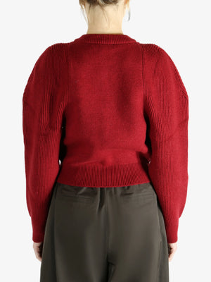 Cut Out Rounded Cardigan, Red