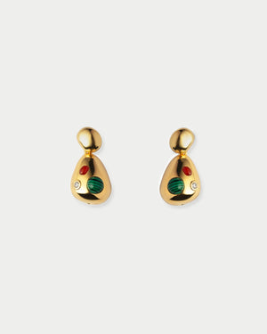 Analu Earrings, Malachite