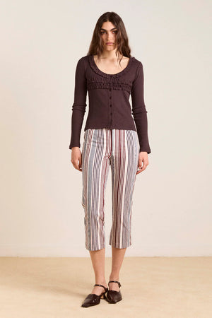 Varsha Frilly Cardigan, Brown