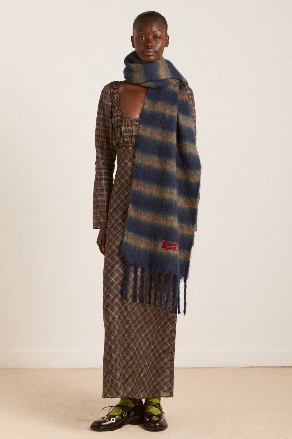 Marissa Sheer Midi Dress, Multi Check