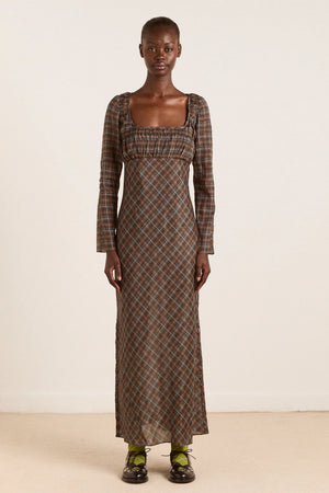 Marissa Sheer Midi Dress, Multi Check
