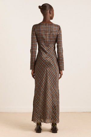 Marissa Sheer Midi Dress, Multi Check