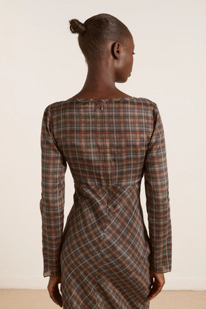 Marissa Sheer Midi Dress, Multi Check