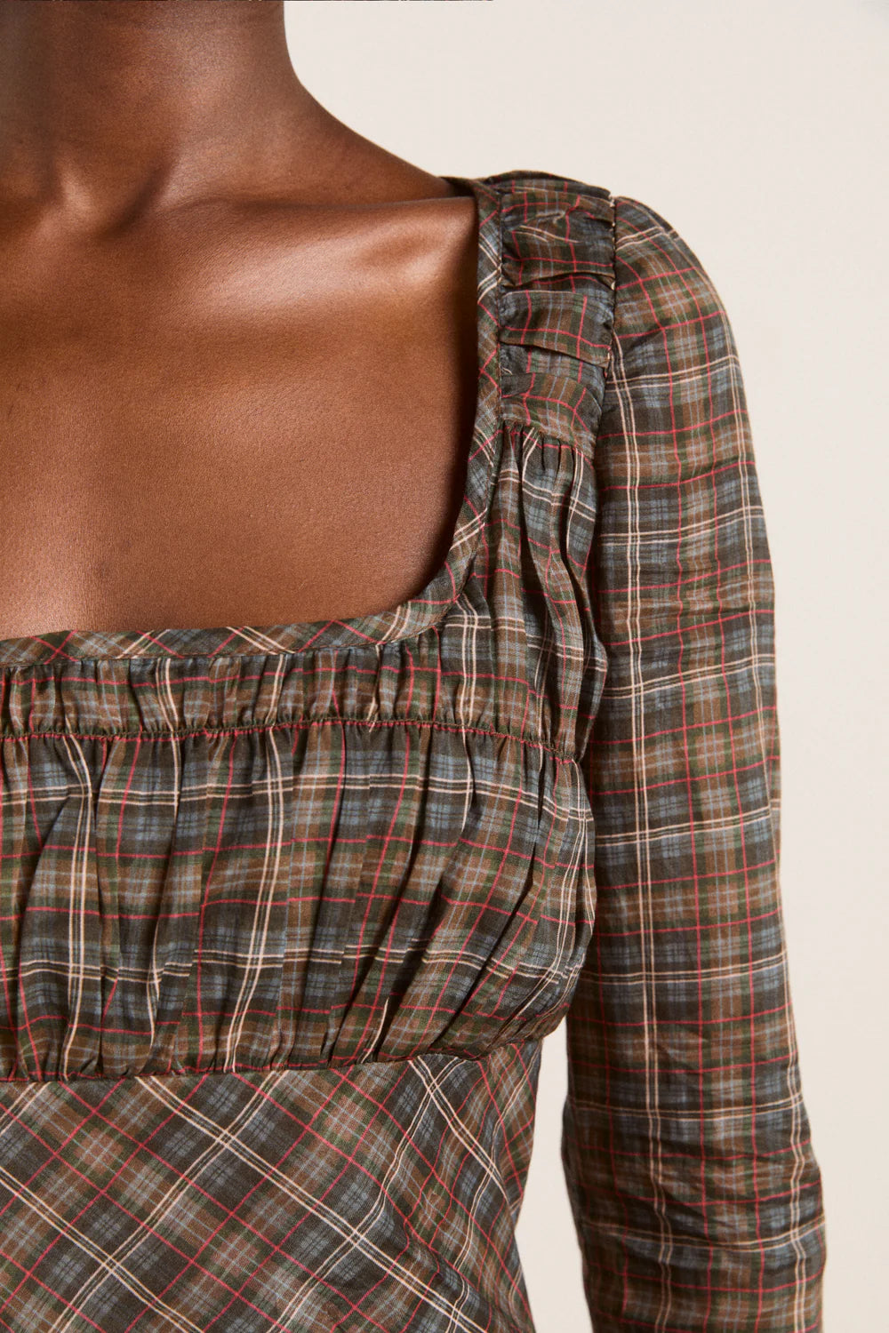 Marissa Sheer Midi Dress, Multi Check
