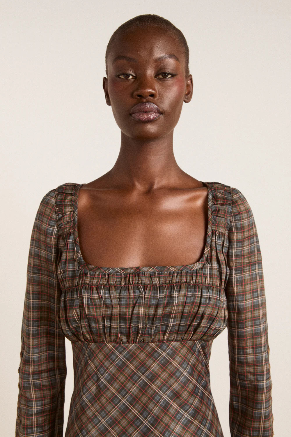 Damson Madder - Marissa Sheer Midi Dress - Multi Check