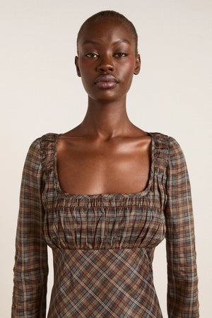 Marissa Sheer Midi Dress, Multi Check