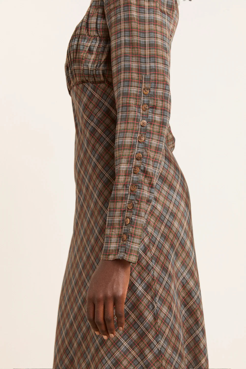 Marissa Sheer Midi Dress, Multi Check