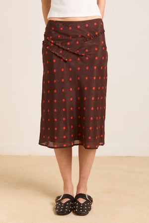 Octavia Knee Length Skirt, Burgundy