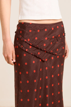 Octavia Knee Length Skirt, Burgundy