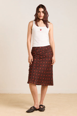 Octavia Knee Length Skirt, Burgundy