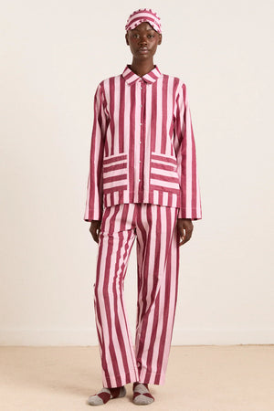 Florie PJ Set, Burgundy/Pink Set
