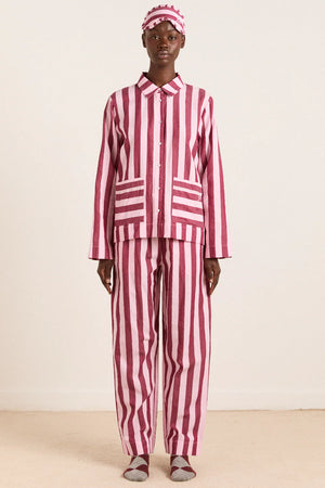 Florie PJ Set, Burgundy/Pink Set