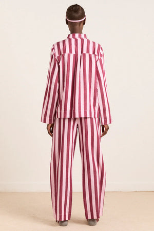 Florie PJ Set, Burgundy/Pink Set