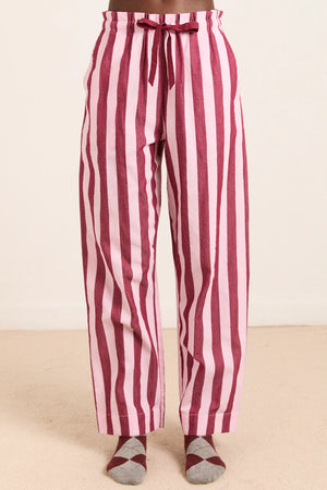 Florie PJ Set, Burgundy/Pink Set
