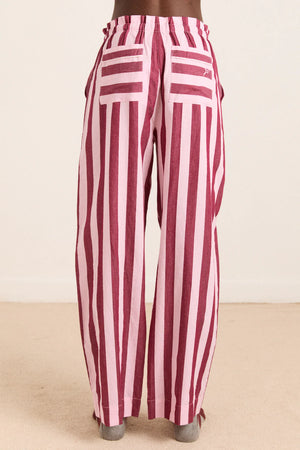 Florie PJ Set, Burgundy/Pink Set
