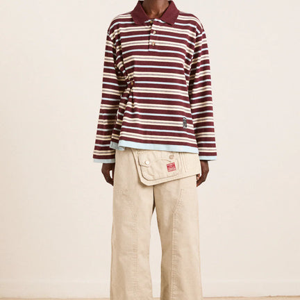 Noah Cinch Layered Rugby, Chocolate Stripe