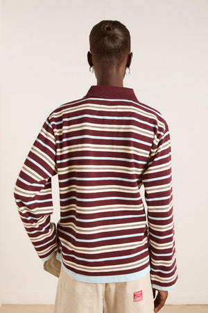 Noah Cinch Layered Rugby, Chocolate Stripe