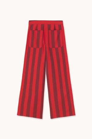 Wide Stripes Pocket Pants, Red U37
