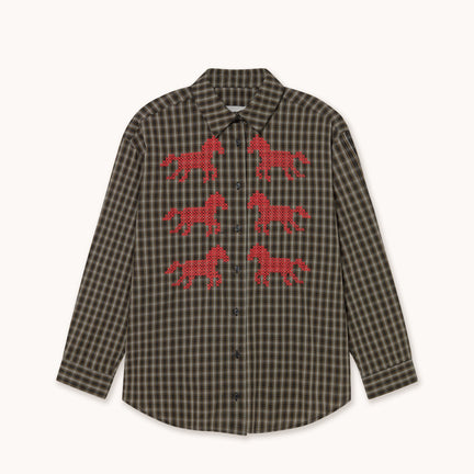 Horses Check Relaxed Shirt