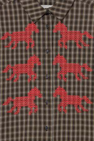 Horses Check Relaxed Shirt