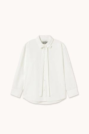 Bow Neck Shirt, White