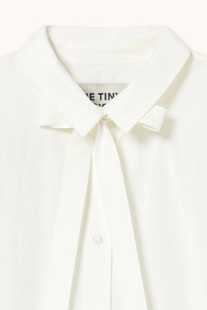 Bow Neck Shirt, White