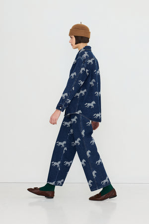 Horses Embroidery Berta Denim
