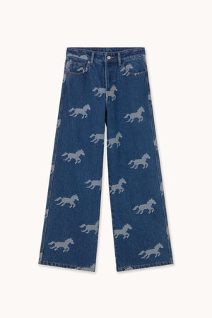 Horses Embroidery Berta Denim