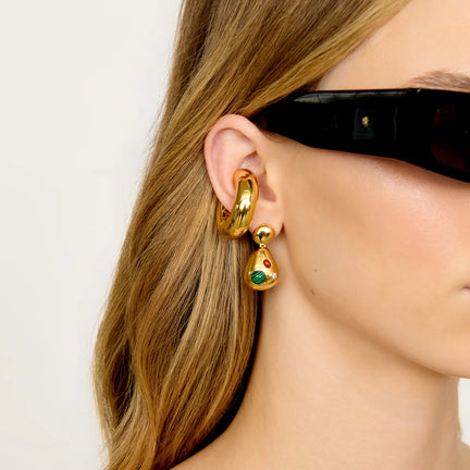 Analu Earrings, Malachite