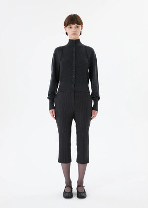 Blocking Button Up Cardigan, Charcoal