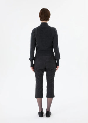 Blocking Button Up Cardigan, Charcoal