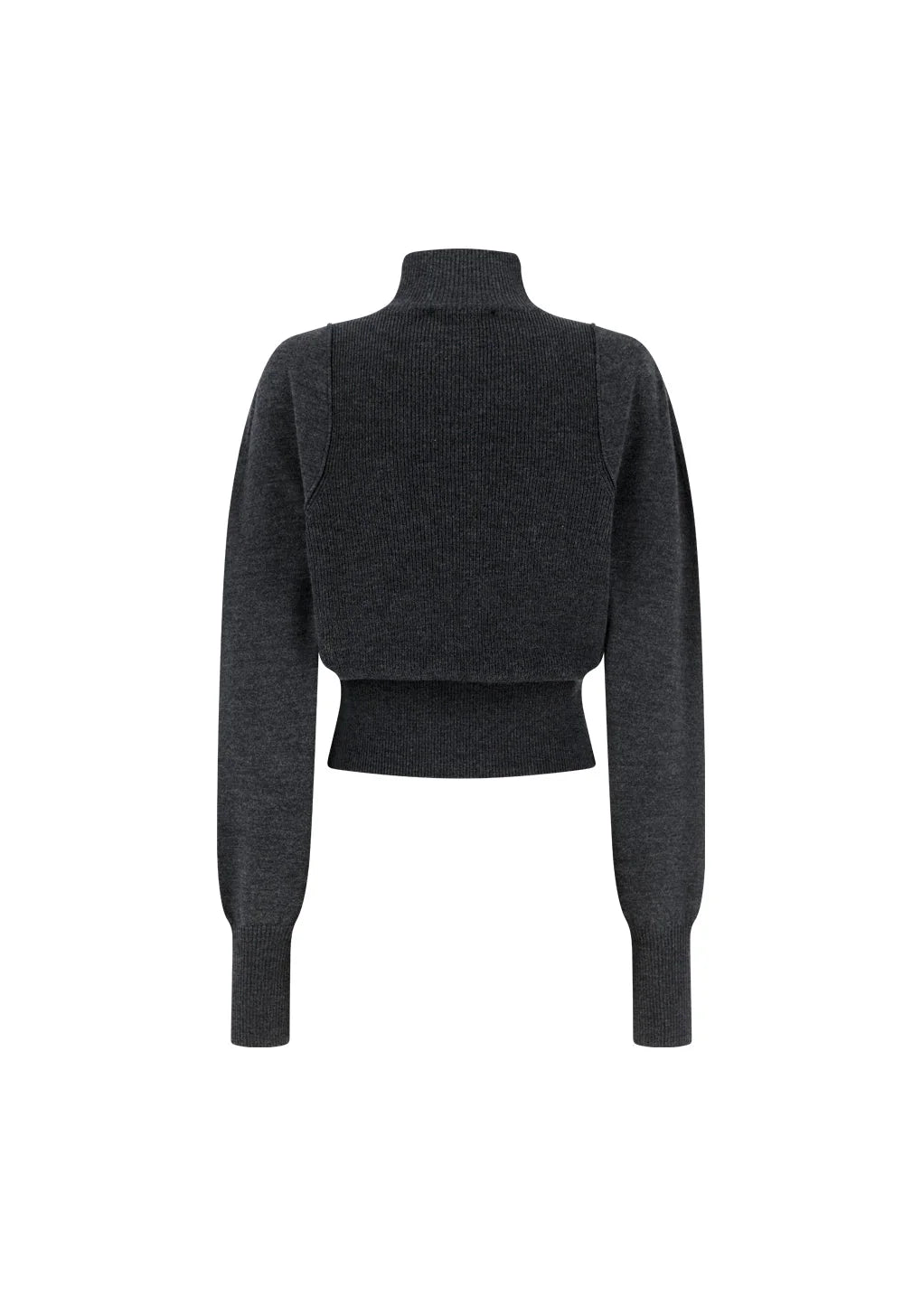 Blocking Button Up Cardigan, Charcoal