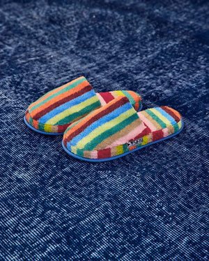 Terry Stripe Slippers, Butterfly