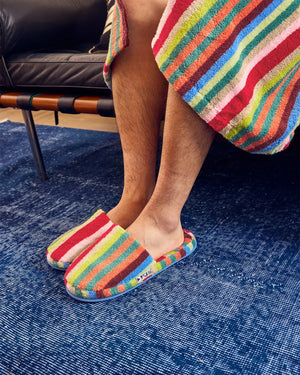 Terry Stripe Slippers, Butterfly