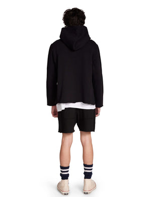 Heavyweight Raw Zip Hoodie, Black
