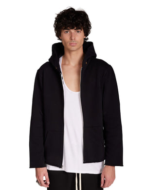 Heavyweight Raw Zip Hoodie, Black
