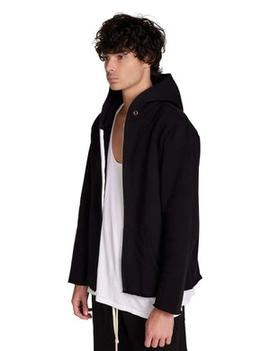 Heavyweight Raw Zip Hoodie, Black